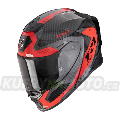 Moto přilba SCORPION EXO-R1 EVO CARBON AIR PROPEL černo/červená