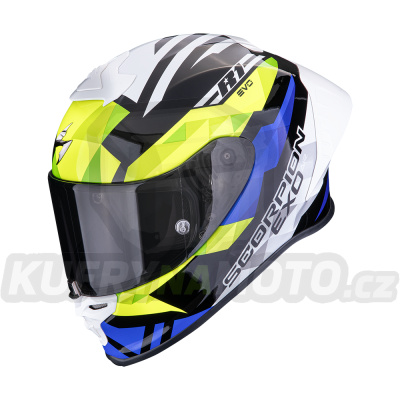 Moto přilba SCORPION EXO-R1 EVO II AIR VALERE černo/modro/fluo žlutá