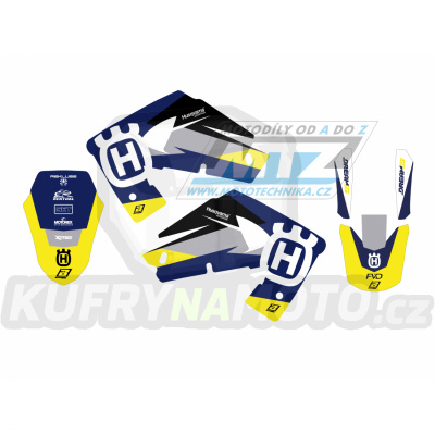 Polepy na motocykl (sada polepů Dream5) Husqvarna CR125+CR250 + WR125+WR250 / 00-05 + TC250+TC450+TC510 + TE250+TE450+TE510 / 02-04 - typ polepů Dream5