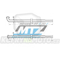 Sada drátů do kola + niple 19&quot; - Yamaha YZ125+YZ250 / 88-25 + YZF250 / 01-08 + YZF400+YZF426 / 98-02 + YZF450 / 03-08 + WRF250 / 03- + WRF400 / 98-01 + WRF426 / 02-03 + WRF450 / 04-
