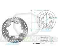 Kotouč brzdový pevný - kulatý desing - Husqvarna CR125 / 92-99+CR250 / 92-99 + TC410 / 99+TC610 / 99 + TE410 / 93-00+TE410E / 98-01 + TE610E / 98-99+TE610 / 92-99 + WR125 / 92-99+WRE125 / 95-99 + WR250 / 92-99+WR360 / 92-99