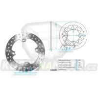 Kotouč brzdový pevný - kulatý desing - Husqvarna CR125+CR250 + TC250+TC410+TC450+TC510+TC570+TC610 + TE250+TE450+TE510+TE410+TE610 + WR125+WR250+WR300 + WRE125+SM125 + SMR400+SMR450+SMR570+SM610