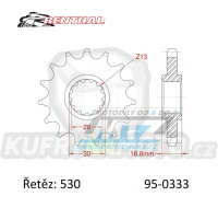 Kolečko řetězové (pastorek) 0333-17zubů Renthal 315-530-17 - Honda CB900F Hornet+CB1000R+CBF1000F + CBR900RR+CBR929RR+CBR954RR Fireblade + CBR1000RR Fireblade+VTR1000F Firestorm+VTR1000SP + VFR750F Interceptor+VF750C Magna+ VF750F+RVT1000R