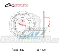 Rozeta řetězová (převodník) 1490-49zubů Renthal 206A-520-49 - Kawasaki EN500 Vulcan + W800 + W800 Special Edition + ZX4 + ZR400 Xanthus + ZX6R + Suzuki GSXR750 SRAD + GSX-R750 Fuel Injection + Honda NSR250RR