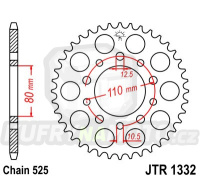 Řetězová rozeta HONDA XRV 750 Africa Twin 1990-1992 43 zubů, řetěz 525 - akce