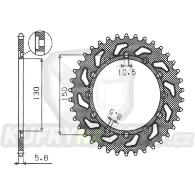 Řetězová rozeta HONDA FMX 650 2005-200847 zubů, řetěz 520 - akce