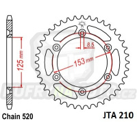 Řetězová rozeta HONDA XR 400 R 1996-2002 50 zubů, řetěz 520 - akce