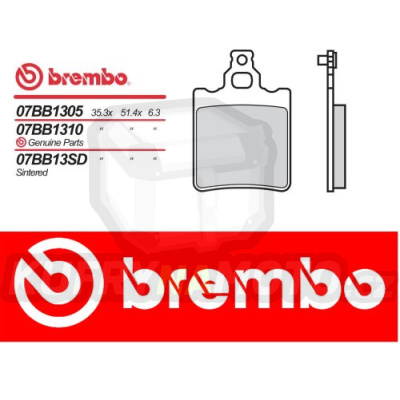 Brzdové destičky Brembo BENELLI BXK 125 r.v. Od 88 -  Originál směs Zadní