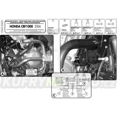 Padací rámy Givi Honda CBF 1000 2006 - 2009 G1874- TN 452