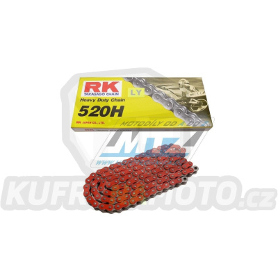Řetěz RK 520 H (118čl) - netěsněný/ bezkroužkový  (červený)