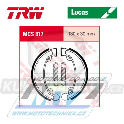 Brzdové obložení (brzdové pakny) TRW Lucas MCS817 - Daelim Delfino 50 + Vivo 50 + Delfino 100 + Massage II 125 + NS - II 125 + Rocket 125 + VC125 Advance + VL125 Daystar + VL125 Daystar FI + VS125 Evolution + VT125 Evolution + Honda CB125K...