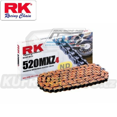 Řetěz RK 520 MXZ4 (120čl) - netěsněný/ bezkroužkový (oranžový)