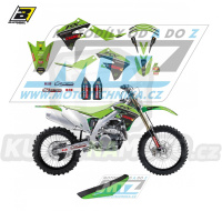 Polepy s potahem sedla (sada polepů a potah sedla Graphics) - Kawasaki KXF250 / 21-23 + KXF450 / 19-23 - typ polepů Replica FH Racing Team