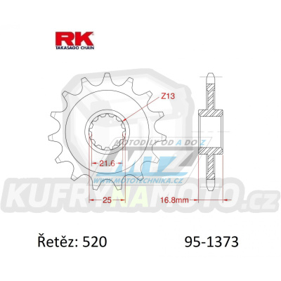 Kolečko řetězové (pastorek) 1373-17zubů RK - Honda CT700 + CTX700 + NC700 + NC750 + 750 ADv + 750X-Adv