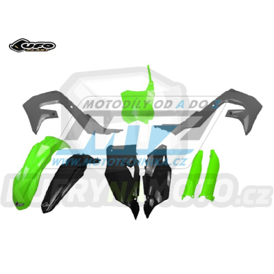 Sada plastů Kawasaki KXF250 / 21-24 + KXF450 / 19-23 - barva černo-šedo-FLUO zelená (černo-šedo-neon zelená)