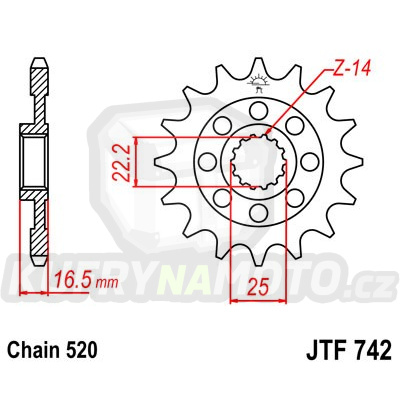 Řetězové kolečko JT JTF 742-15 15 zubů, 520