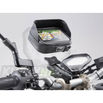 Sada GPS držáku úchytů na řídítka a tašky GPS M SW Motech Kawasaki ZRX 1200 S 2001 - 2006 ZRT20A GPS.00.308.30001/B-BC.12354