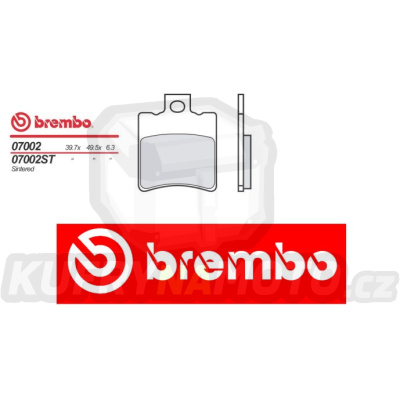 Brzdové destičky Brembo BENELLI VELVET TOURING 150 r.v. Od 01 -  Originál směs Zadní