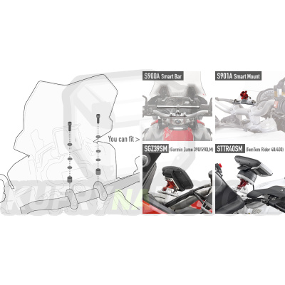 Montážní sada – nosič držák navigace smart bar Givi Aprilia Shiver 750 2010 – 2016 G1463- 01 SKIT