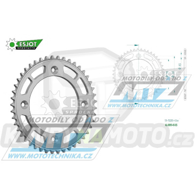 Rozeta řetězová (převodník) Dural 0895-45zubů ESJOT 51-15203-45 - barva stříbrná - KTM 85SX / 03-24 + 105SX+XC85+XC105 + Husqvarna TC85 / 14-24 + Gas-Gas MC85