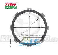 Lamely spojkové třecí (s obložením) Lucas MCC556-5 - Derbi CrossCity125 / 07-12 + Senda125R / 04-08