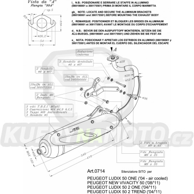 Výfuk Leo Vince Peugeot  LUDIX 50 2 ONE/TREND 2004 - 2012 SITO LVKN670-0714