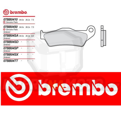 Brzdové destičky Brembo KTM EXC 250 r.v. Od 01 - 03 směs TT Přední