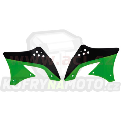 spoilery chladiče (Kawasaki KX 450 F 09-11), RTECH (černo-zelené, pár)