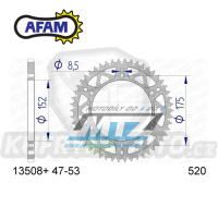 Rozeta řetězová (převodník) Dural 0853-50zubů AFAM 13508-50 - Yamaha YZ100+YZ125+YZ250 +YZ465+YZ490+DT200R+ SR500+IT175+IT200+IT250+IT400+ IT465+IT490+TT350 + WR125 +WR250+WR400+WR500+YFM350X Warrior+YFM660R Raptor + Kreidler 170 Mustang Utility