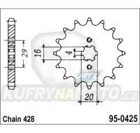 Kolečko řetězové (pastorek) 0425-14zubů MTZ - Suzuki RG125+RG125F + TSR125+TS125