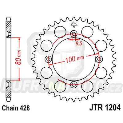 Řetězová rozeta JT JTR 1204-50 50 zubů, 428
