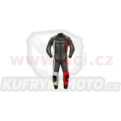 jednodílná kombinéza TRACK WIND PRO, SPIDI (černá/červená/fluo žlutá)