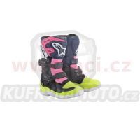 boty TECH 3S KIDS, ALPINESTARS, dětské (černá/modrá/růžová/žlutá fluo)