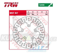 Kotouč brzdový TRW MST367 (220/100/4D) - Kawasaki ZX-7RNinja / 96-02+ZX-7RR Ninja / 96-99+ZX-9R Ninja / 94-97+ZXR 750R / 91-95