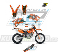 Polepy s potahem sedla (sada polepů a potah sedla Dream) - KTM EXC / 05-07 + SX+SXF/ 05-06 - typ polepů Dream4