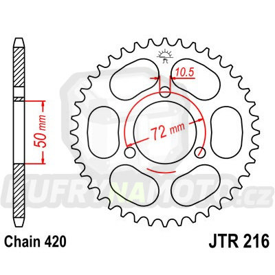 Řetězová rozeta JT JTR 216-36 36 zubů, 420