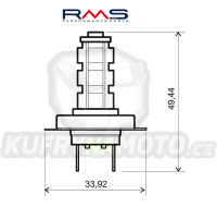 Žárovka RMS 246510610 12V 14 Led, H7 modrá