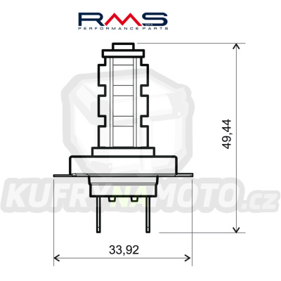 Žárovka RMS 246510610 12V 14 Led, H7 modrá