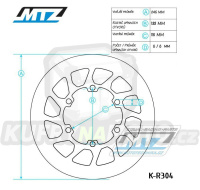 Kotouč brzdový MTZ - zubatý desing &quot;Wave&quot; - Yamaha YZ125+YZ250 / 19-21 + YZF250 / 19-20 + YZF450 / 18-19 + WRF250+WRF450 + YZ250X+YZF250X+YZF450X + Fantic XE+XEF