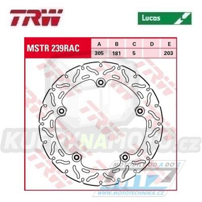 Kotouč brzdový TRW MSTR239RAC (305/181/5D) - BMW R850+R850GS+R850R + R1150GS+R1150GS Adventure+HP2 1200 Enduro