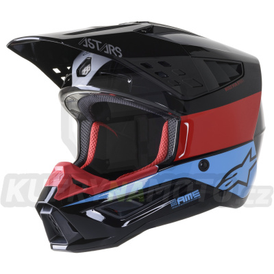 přilba S-M5 BOND, ALPINESTARS (černá/červená/azurová lesklá) 2023