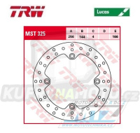 Kotouč brzdový TRW MST325 (256/144/4D) - Honda NSR250+400 / 85-86 + XRV750AfricaTwin / 90-03 + XL1000V Varadero / 99-02