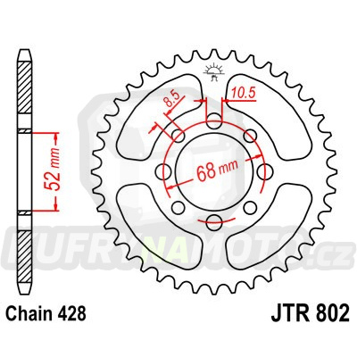 Řetězová rozeta JT JTR 802-37 37 zubů, 428