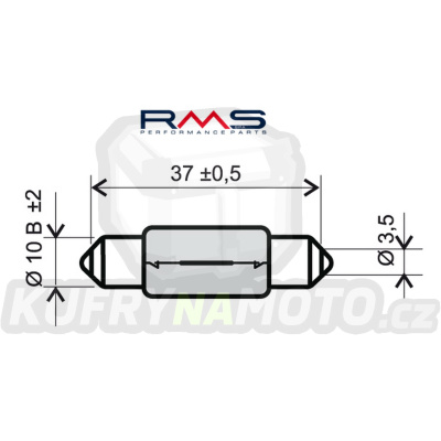 Žárovka RMS 246510175 12V 5W, T11X39 S8.5 bílá