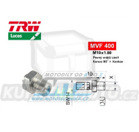 Koncovka brzdové hadice TRW VarioFlex MVF400 (šroubení vnější závit M10x1 pevné) - barva Alu stříbrná