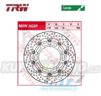 Kotouč brzdový plovoucí TRW MSW242SP (310/132/5D) - kulatý design - Yamaha YZF R6+FZ8N+FZ8S + YZF R1 + XT1200