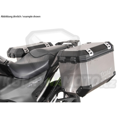 Sada TraX Adventure 37 a 37 stříbrné boční kufry a nosič držák boční kufry SW Motech Honda NC 750 X / XD 2014 – 2015 RC72 KFT.01.129.50000/S-BC.15723