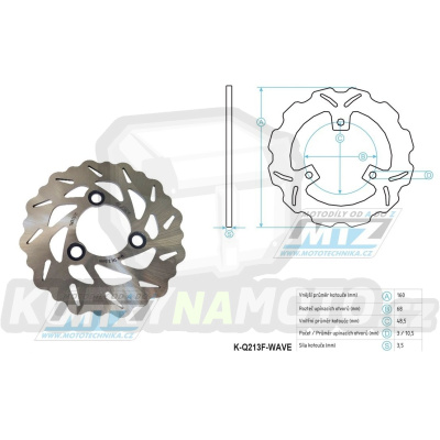 Kotouč brzdový MTZ nerezový - zubatý desing Wave - Suzuki LTR450 / 06-12