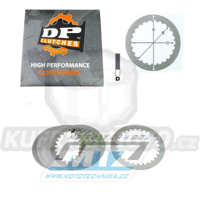 Lamely spojkové plechové (meziplechy) DP CLUTCHES DPC7602-6 - Husqvarna TE410 / 95-98 + TE610 / 96-99