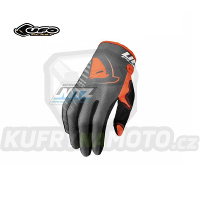 Rukavice motokros UFO SKILL KIMURA - šedo-oranžové - velikost M